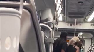 Black man wielding a knife and threatening passengers on the Charlotte NC Light Rail.