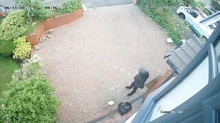 CCTV shows moment masked suspect firebombs Imam's house in UK