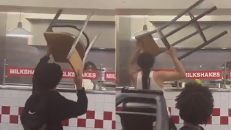 Knicks fans stormed Five Guys and started throwing chairs at the restaurant workers after the game