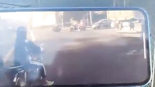 Thailand: POV Motorcyclist Dragged to Death by Cement Truck (See info)