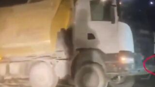 Dump Truck Driver saves Himself at the Last Second...Couldn't Save the Truck though