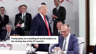 President Trump arrives at the G7 late and says… “I’m the Boss” with a smile lol