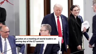President Trump arrives at the G7 late and says… “I’m the Boss” with a smile lol
