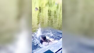Cute Girl in Black Bikini gets the Worst Wedgie by Nature...Ever.