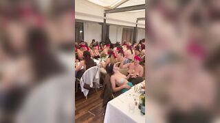 This is a "body positivity" dinner. All Girls are Naked and Blindfolded