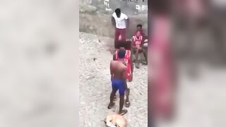 This Guy brought Fists to a Rock Fight...Or