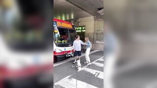 Karen blocks TTC from driving off after they disallowed her entry because of her dog