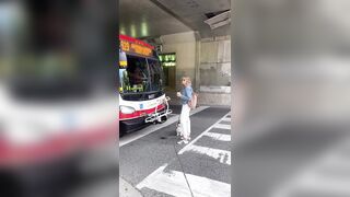 Karen blocks TTC from driving off after they disallowed her entry because of her dog