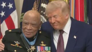 President Trump personally supports retired US Marine James Capers Jr., 88, and awards him the MEDAL OF HONOR