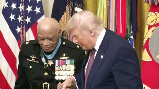 President Trump personally supports retired US Marine James Capers Jr., 88, and awards him the MEDAL OF HONOR