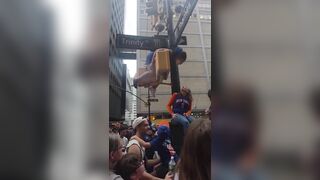 Fight between partying New York Knicks fans takes bizarre X-rated twist