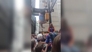 Fight between partying New York Knicks fans takes bizarre X-rated twist