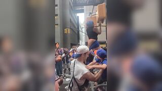 Fight between partying New York Knicks fans takes bizarre X-rated twist