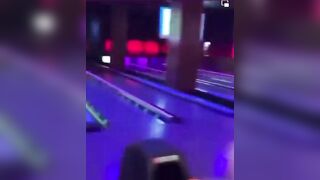Girl Knocks Out her BF with a Bowling Ball then Throws a Strike