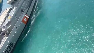 Mexican Navy vessel slams into cargo ship during failed docking maneuver