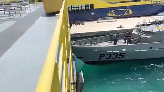 Mexican Navy vessel slams into cargo ship during failed docking maneuver