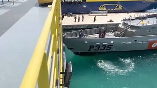 Mexican Navy vessel slams into cargo ship during failed docking maneuver