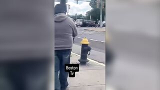 A woman was killed in Boston after a carjacking suspect hit her with the stolen car