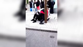 In LONDON, an African attacks a WHITE man & the Police grab & arrest the WHITE guy. .