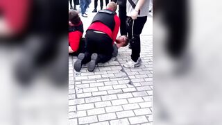 In LONDON, an African attacks a WHITE man & the Police grab & arrest the WHITE guy. .