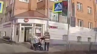 POV Driver hits Mom pushing Child in Stroller (See Info)