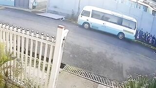First Kid in School Line is Crushed by Door as they get off Bus