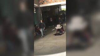 Black Lady Removes her Pants for a Bare Spanking in Public outside Club