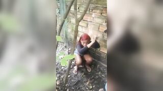 Pretty Redhead BadAss throws Gang Signs after her Fatal Bullet.....