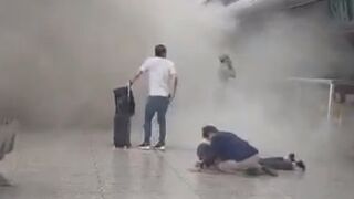 Terrifying moment airport in Venezuela is struck by earthquake