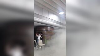 Terrifying moment airport in Venezuela is struck by earthquake