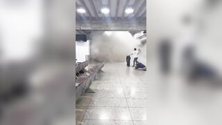 Terrifying moment airport in Venezuela is struck by earthquake