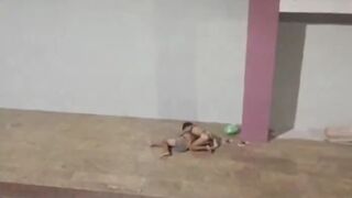 Cloatina, Brazil. Woman or Tranny (?) in Bikini Ends up on Top of Beating from Man