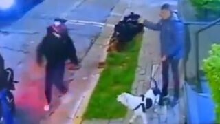 Man's Best Friend Saves Him from being Robbed...Guy gives a Little Wave to the Criminals Heh