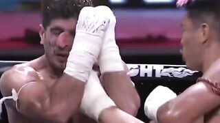Slow Motion shows Perfect Uppercut Break Man's Nose during Fight