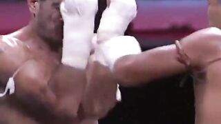 Slow Motion shows Perfect Uppercut Break Man's Nose during Fight