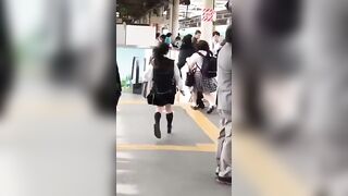 Japanese Perv who Touched Young Schoolgirls gets Instant Karma and the Girls hopefully Catch Him