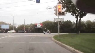 Sliding Out of Control Man Hits Curb with Deadly Force....Wait for it