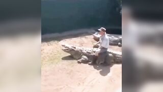 Zookeeper gets his Manhood taken Away by Giant Crocodile..