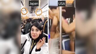 Subway Train in Japan vs. Subway in USA. Can you notice the Difference?
