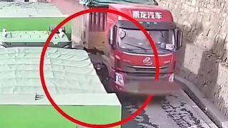 Do Not Ever Try to Pass in the Middle of Two Trucks...