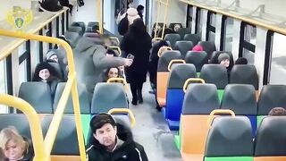 Sissy Man Breaks the Nose of a Female and her Friend who Won't Let Him off the Bus lol