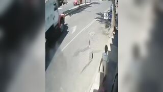 Girl leaving the Gym is Unfortunately Run Over by a Cargo Truck