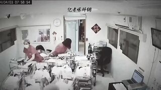 Nurses Work Together to Secure Newborn Babies during Earthquake in Taiwan