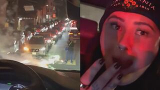 Passengers in Shock as Waymo Seemingly Drives Into Exploding Firework on July 4