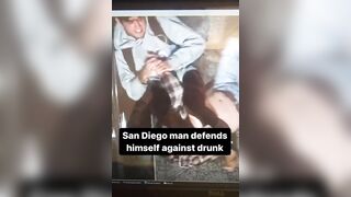 Kid in Backpack Defends Himself against Drunk Man with Breaking his Arm