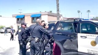 Crazy Woman Taken Down on Santa Monica Ave. Ocean Beach San Diego CA: Female Cop has to Deal with this