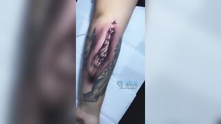 Man gets his Wife’s private's, including the Piercing Tattooed on his Forearm