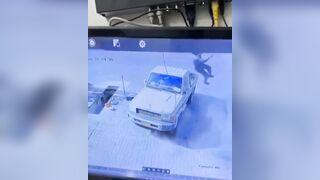 Mechanic Flies Away Due to Explosion...makes it to the Other Side..