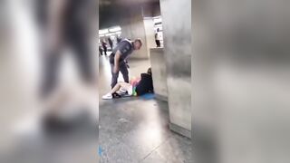 Woman is Slapped by a Military Police in the Subway station of Sao Paulo, Brazil