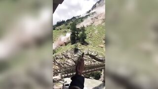 Mountain landslide